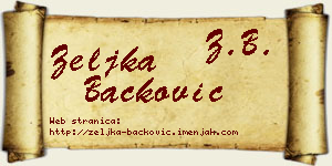 Željka Backović vizit kartica